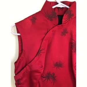 Qipao/Cheongsam Vintage Dress, Red Sleeveless